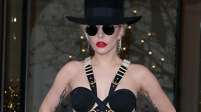 Lady Gaga Wears Lingerie Outside Despite Cold Winter Weather