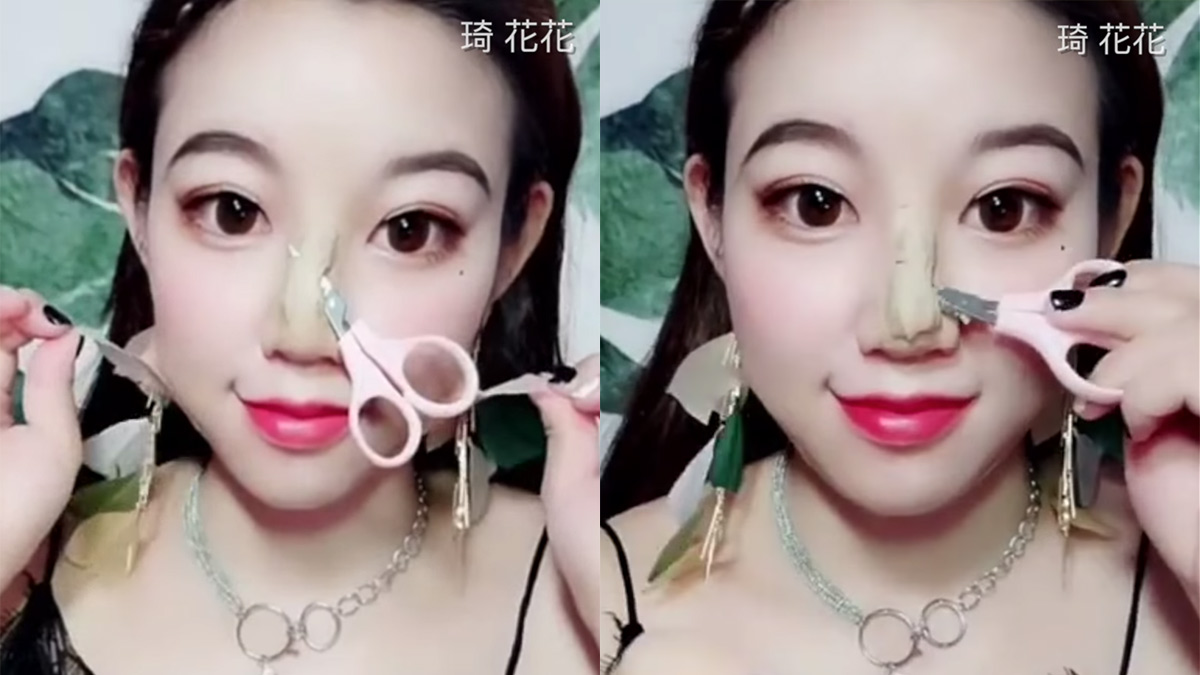 Which makeup products are used in viral Chinese make-up art videos
