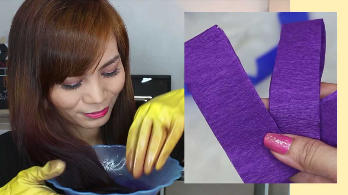 Hair Coloring Using Crepe Paper