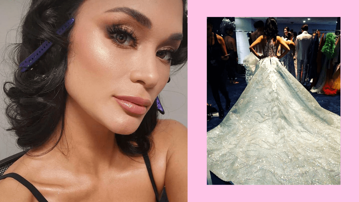 Pia Wurtzbach Wears Albert Andrada Gown At New York Fashion Week 7335