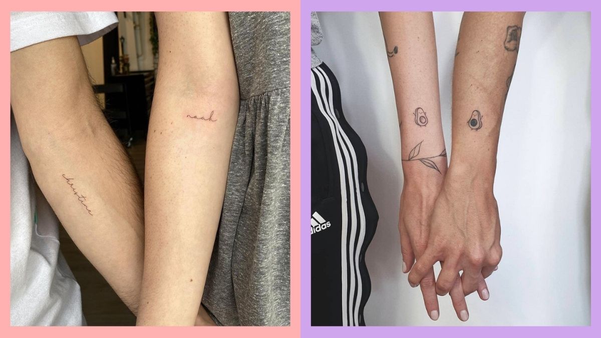simple matching tattoos for couples