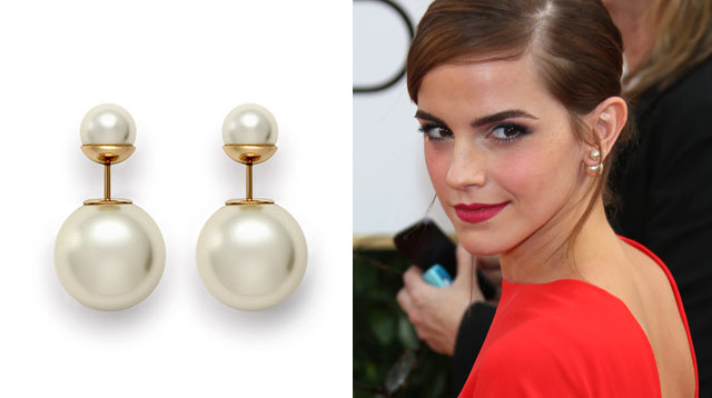Those Trendy Dior Double-Pearl Earrings 