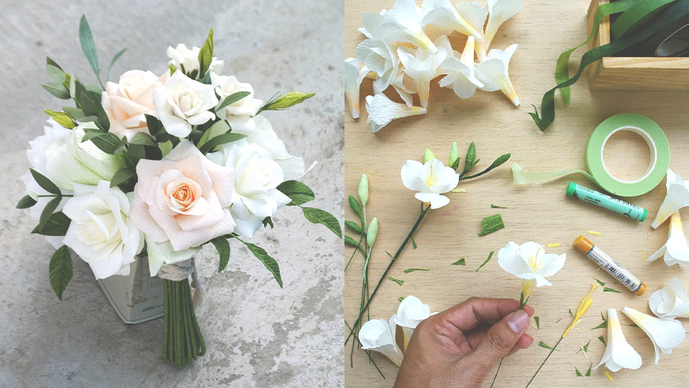 Paper Flower Wedding Bouquet