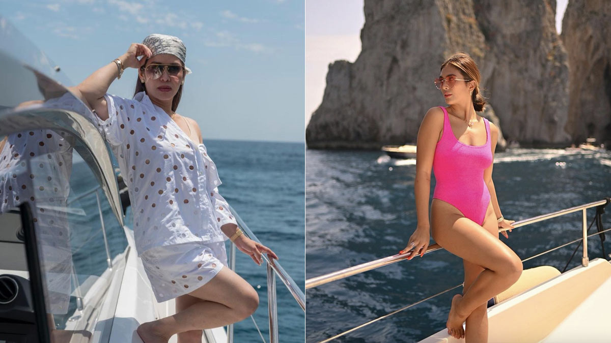 Look: Sarah Lahbati And Rei Germar's Louis Vuitton Swimsuit