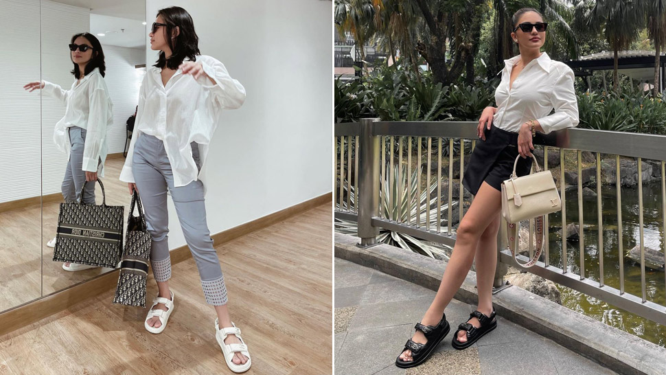 chanel dad sandals outfit