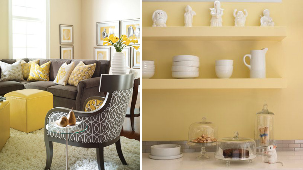butter yellow yellow living room