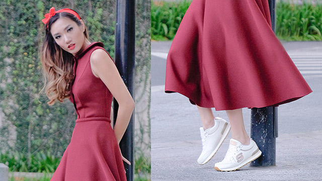 How To Look Chic In Your Cool Dress + Sneakers Combo