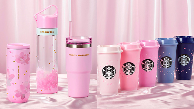 Sakura Flower Tumbler With Lid And Straw, Double Walled Plastic