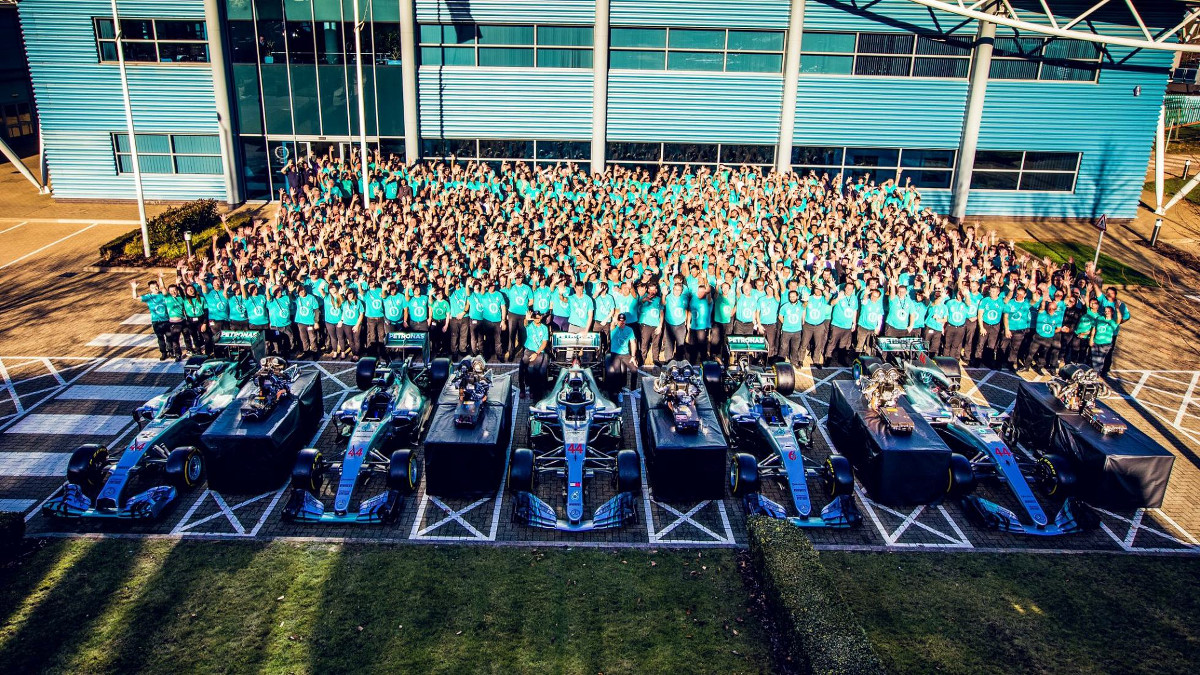 Mercedes Amg S Championship Winning Formula 1 Cars In One Photo