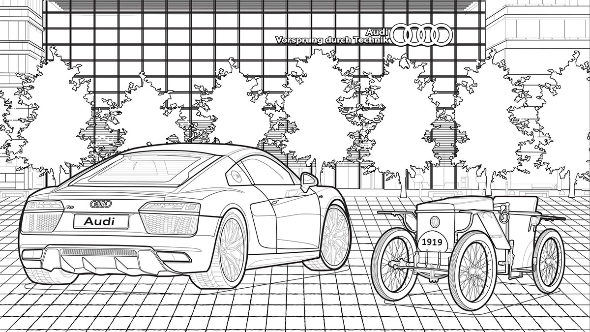 Audi has released its Audi Collection coloring book for free