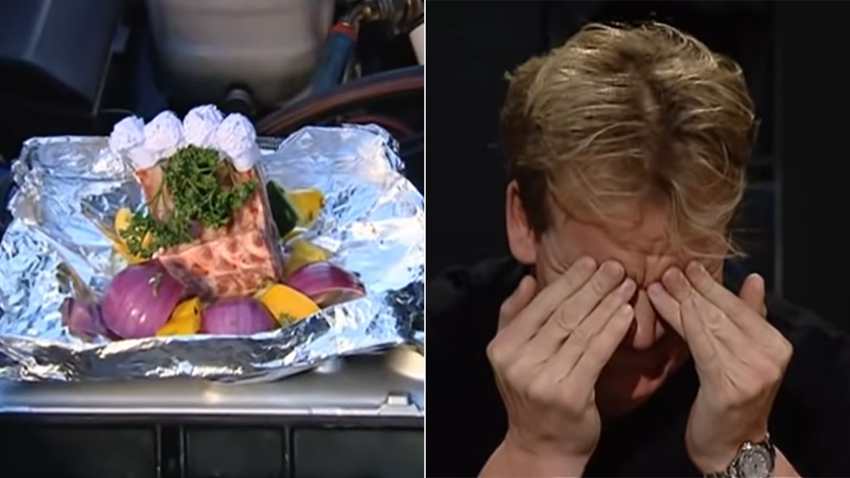 lokalisere End alarm Gordon Ramsay judges food cooked with a car engine