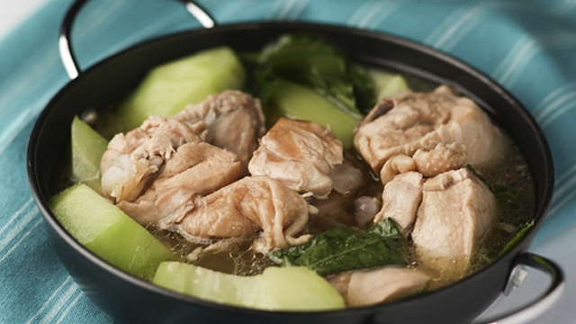 A clay pot filled with ingredients to one of the most classic recipe Pinoy households make, Tinolang Manok