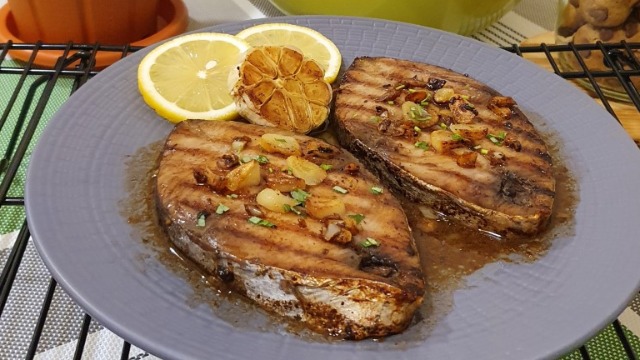 King Fish Steak With Lemon Garlic Butter Recipe