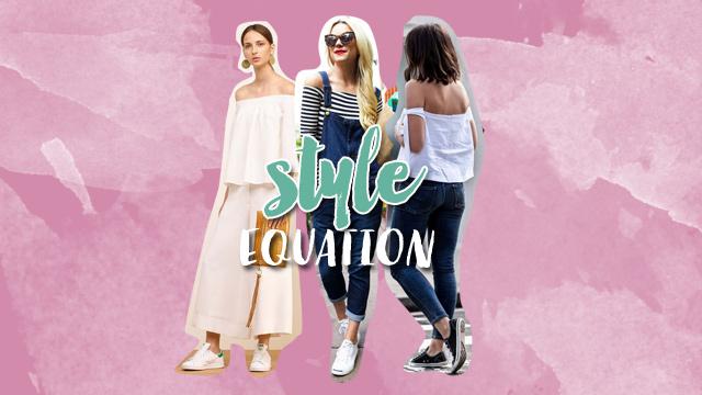 Style Equation: Off-Shoulder Top + Sneakers