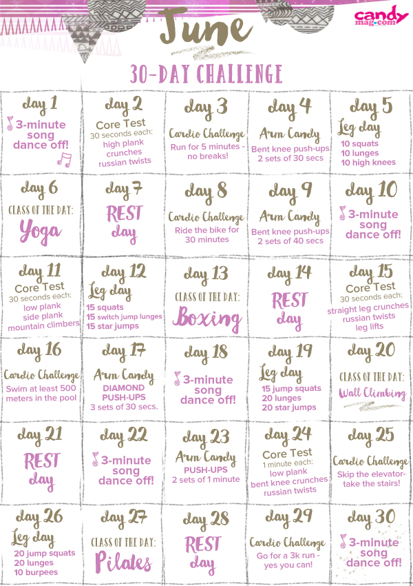 30 day challenge for women hot sale