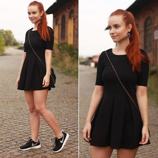 Style Equation: Black Dress + Sneakers