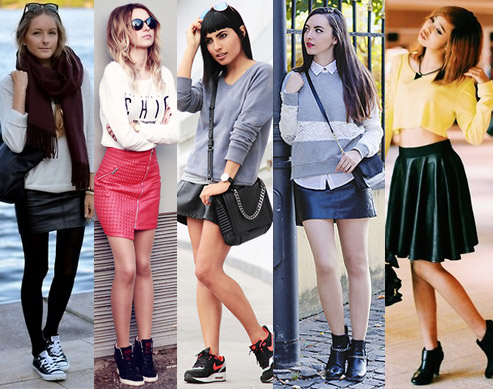 Style Equation: Sweater + Leather Skirt