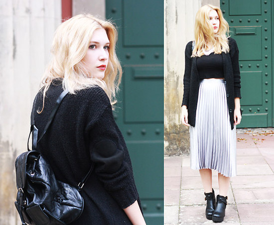 Style Equation: Sweater + Metallic Skirt