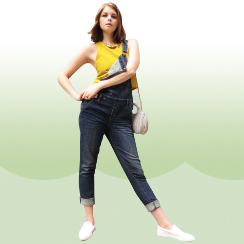Style Equation: Tee + Overalls Look 1