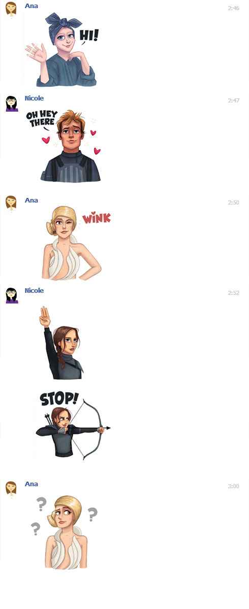We Want To Reply With Mockingjay Stickers on Facebook All Day