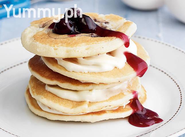 Blueberry Pancakes with Cream Cheese Frosting