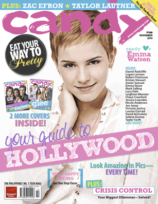 Emma Watson, Glee, and The Vampire Diaries on the cover