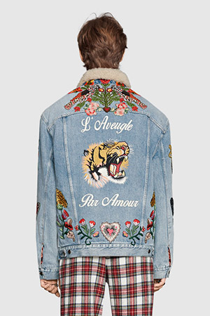 gucci lion denim jacket