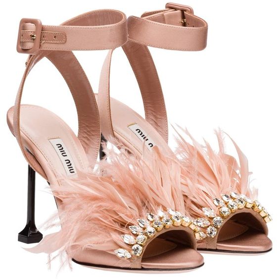 designer feather heels