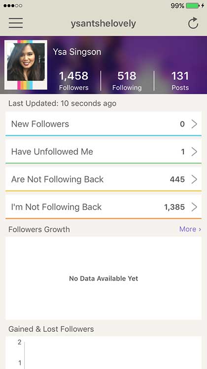 and before you ask yes you can check to see who unfollowed you - see who follows you back on instagram app