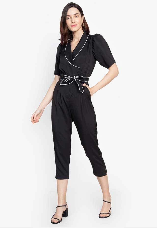 black pantsuit romper