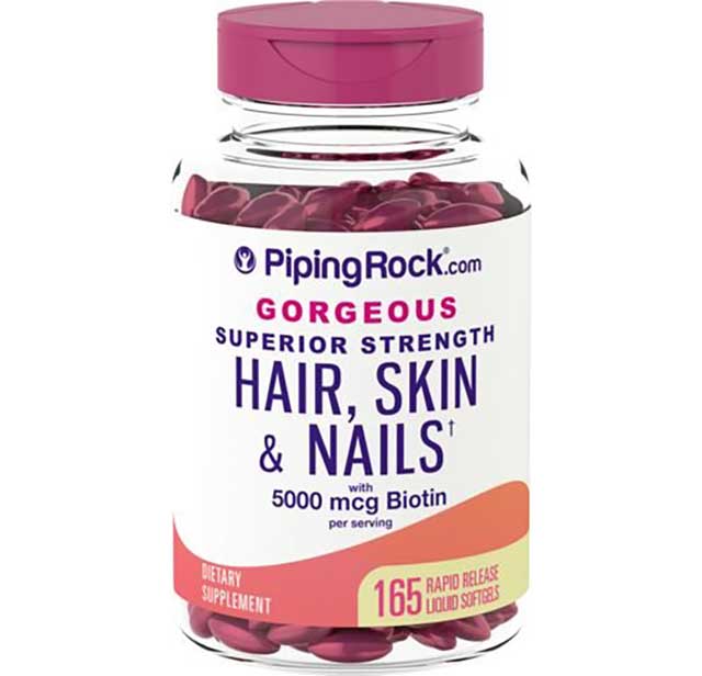 Best Hair vitamin: Piping Rock Hair, Skin & Nails Infused With Moroccan Argan Oil 