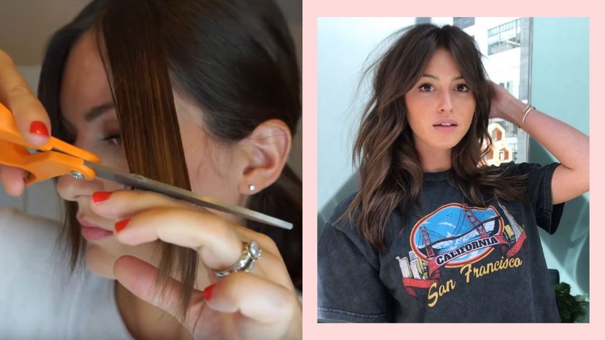 how to cut curtain bangs side part