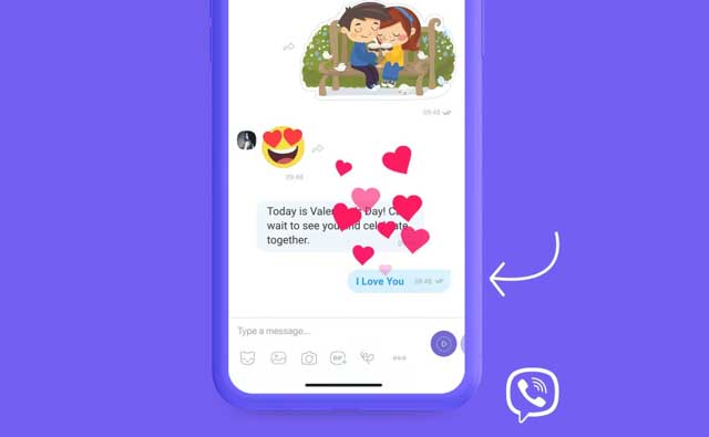 heart next to viber message