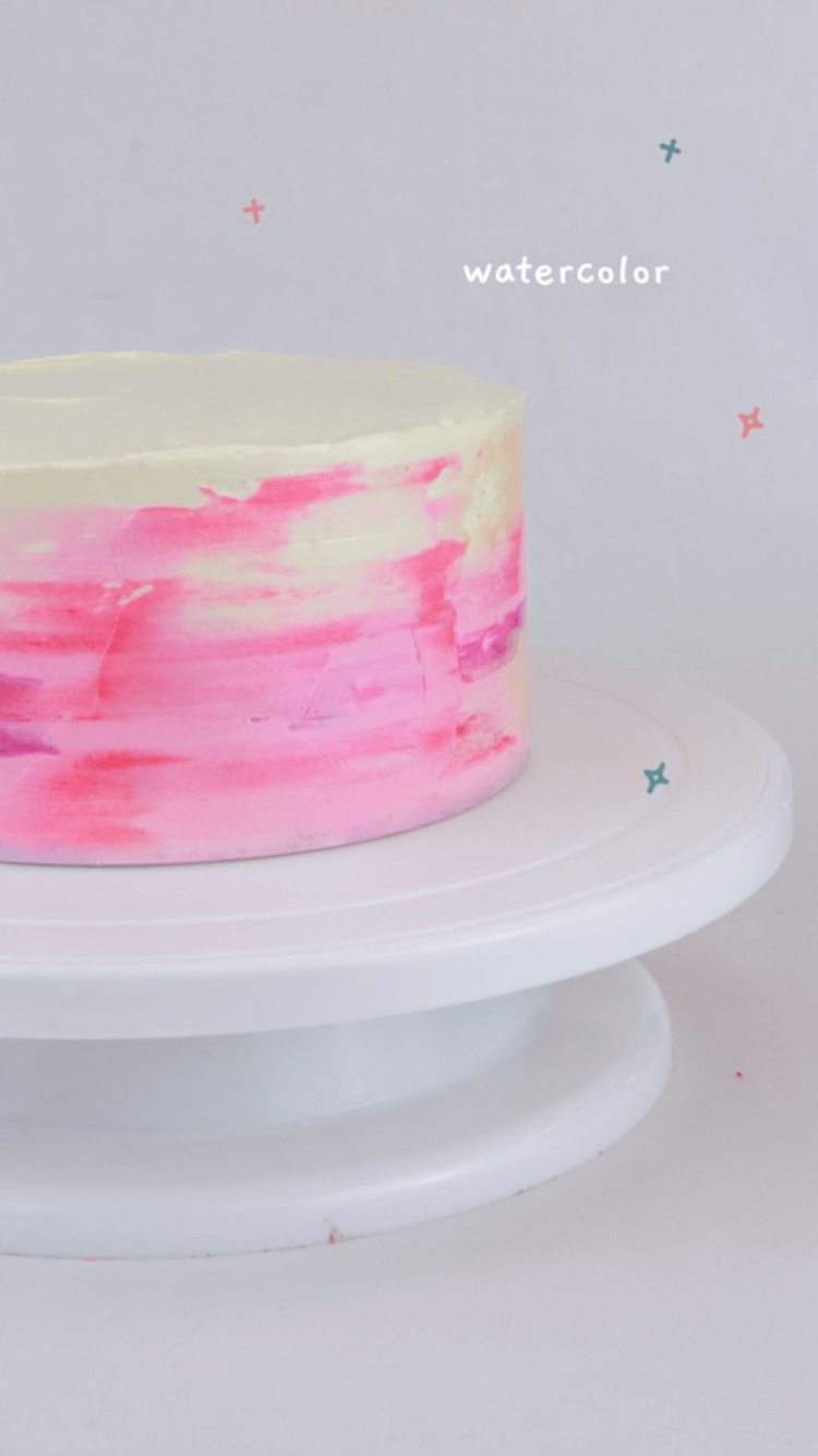 cake with watercolor effect