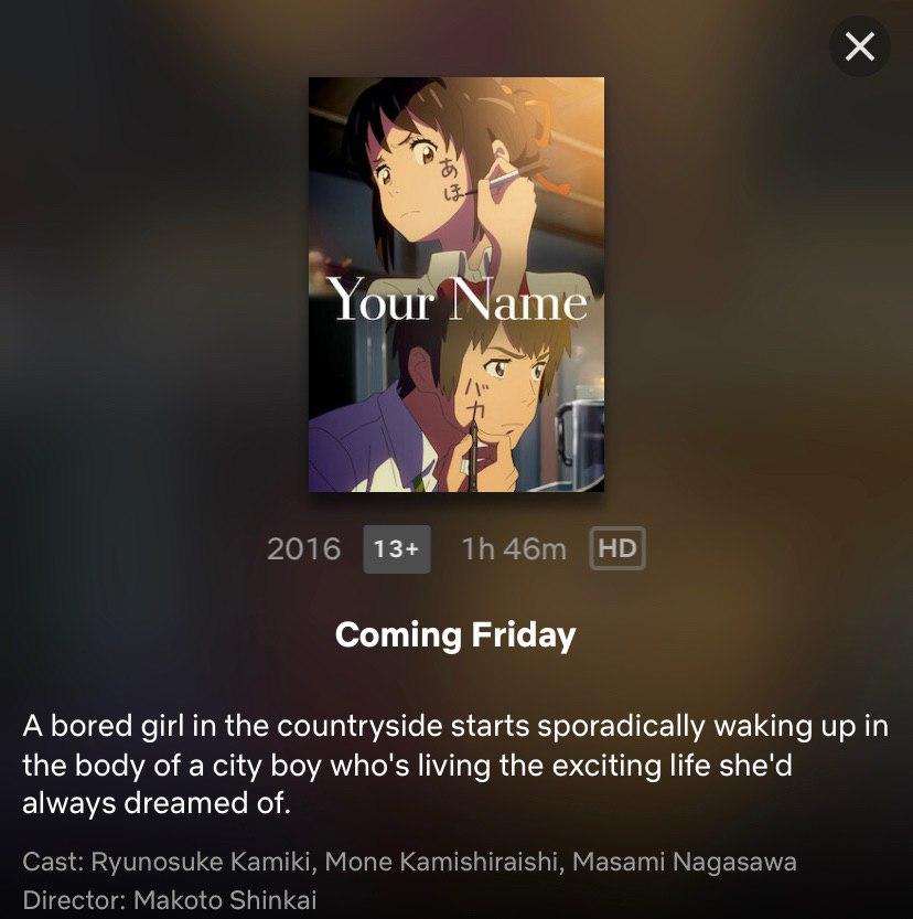 Your Name To Be Released On Netflix Philippines On July 10, 2020