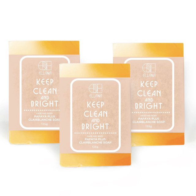 Ellana Cosmetics Keep Clean And Bright Papaya + Clairblanche Face And Body Soap