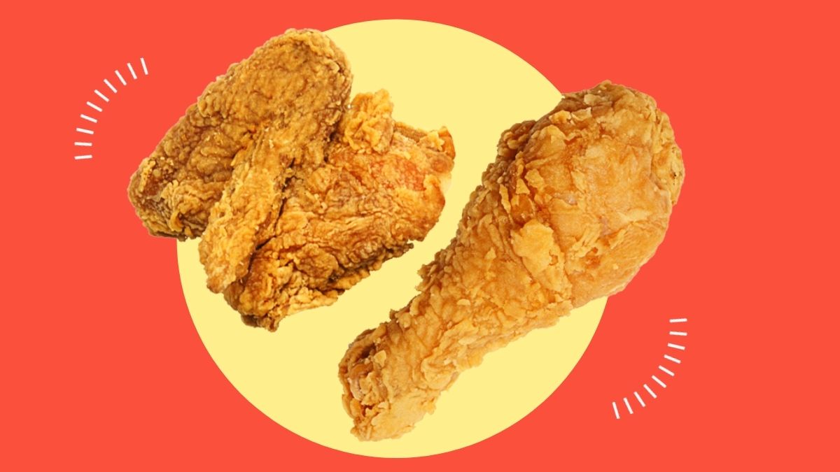 two pieces of fried chicken