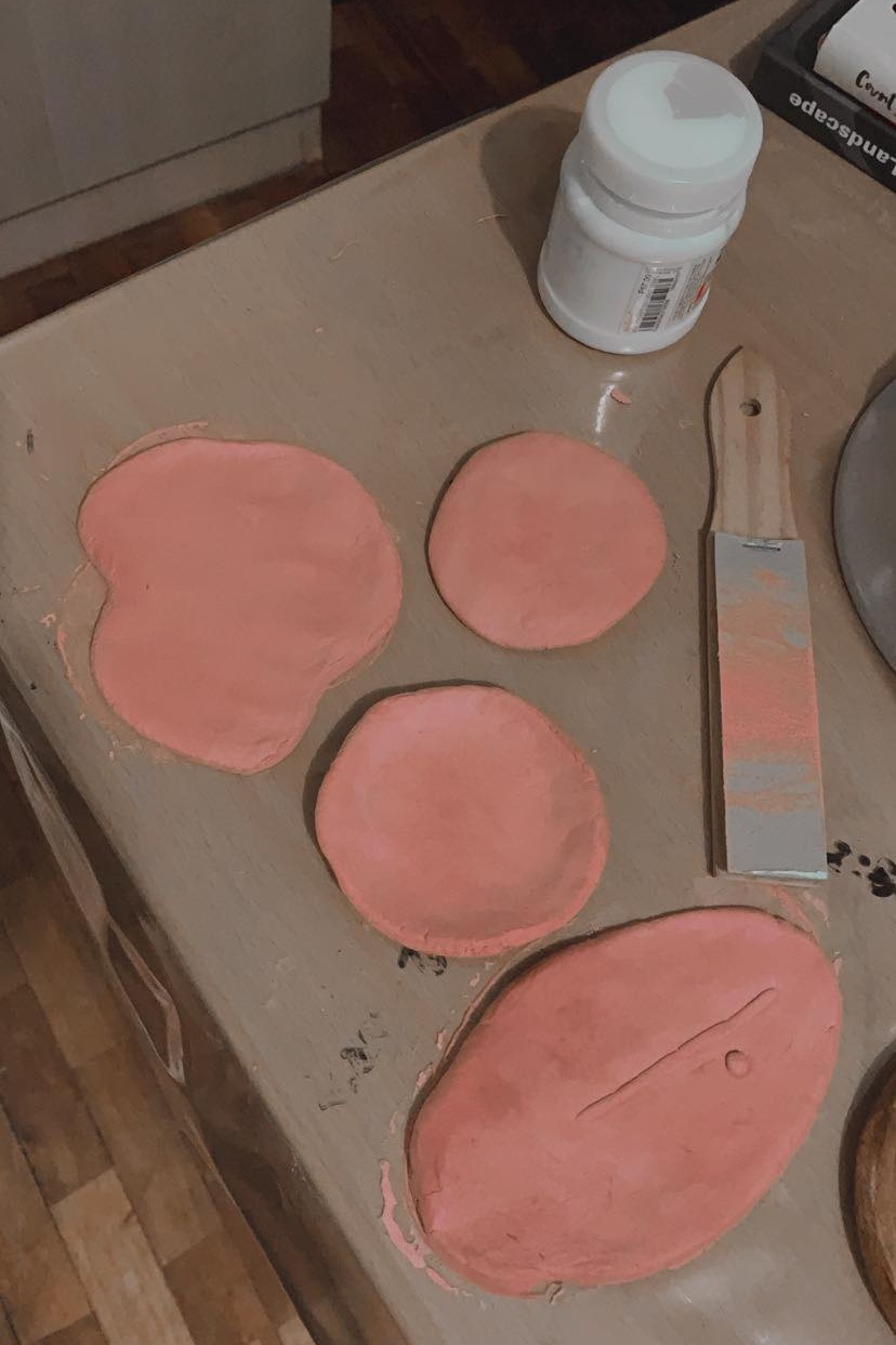 pink air dry clay