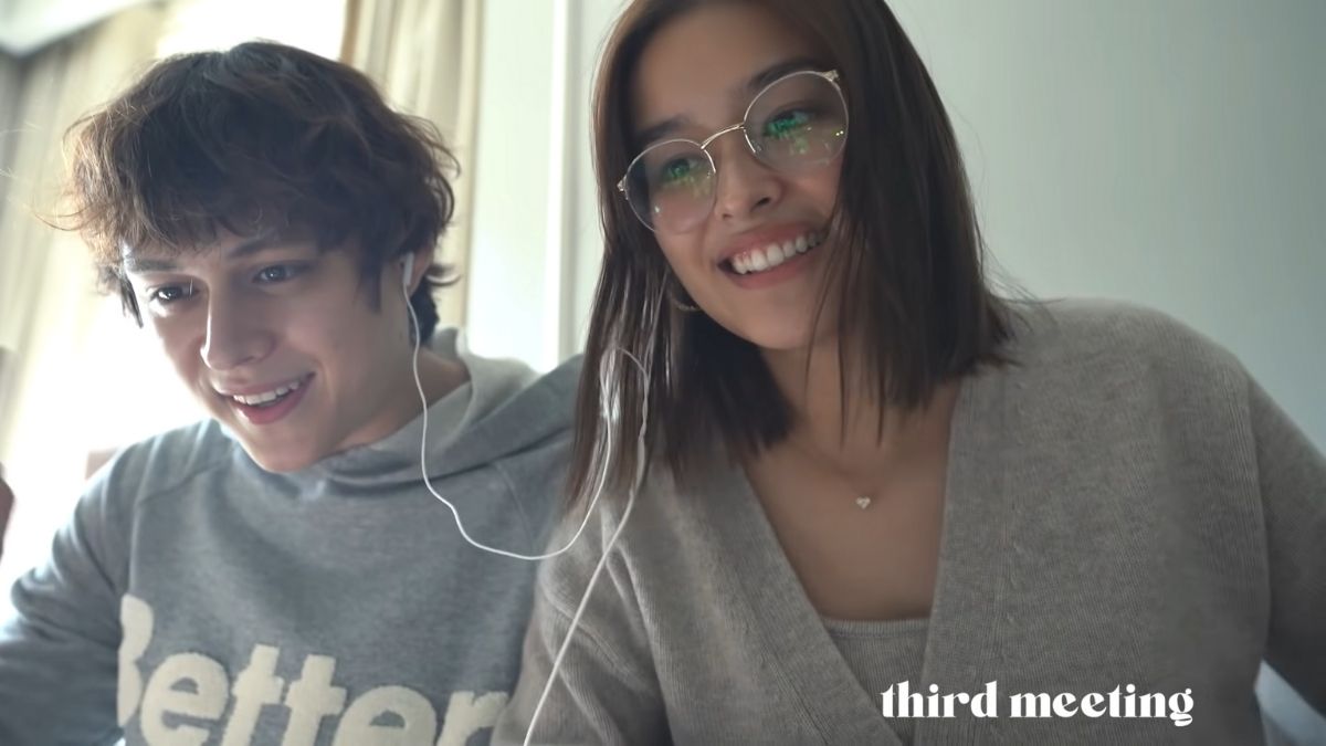 Liza Soberano and Enrique Gil attending an online meeting