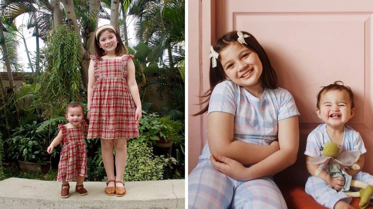 Sisters Ellie Eigenmann and Lilo Eigenmann-Alipayo in matching outfits