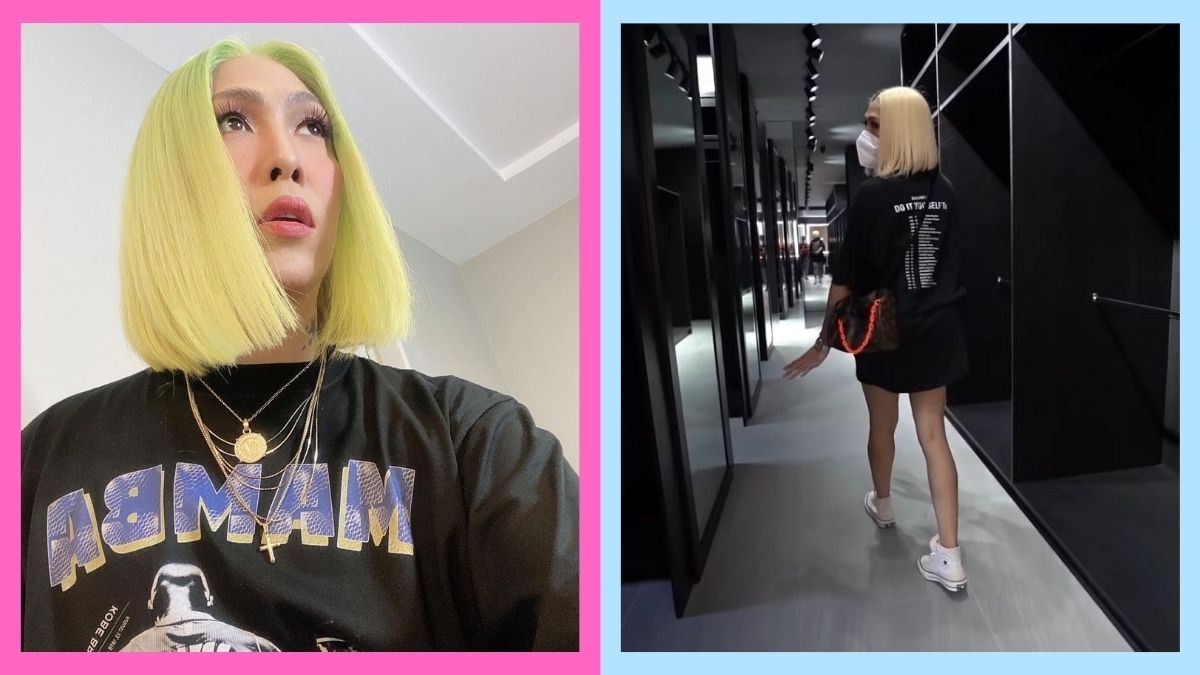 Vice Ganda house tour: selfie of Vice and a shot of the walk-in closet