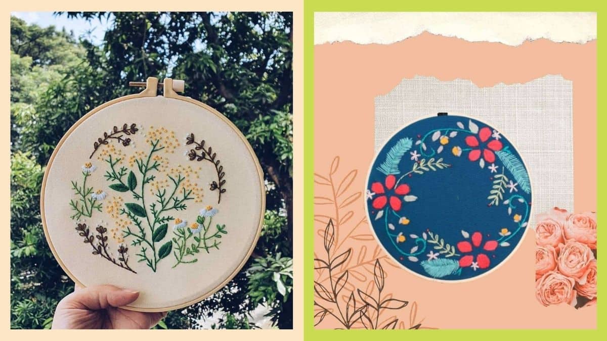 Embroidery kits with nature themes