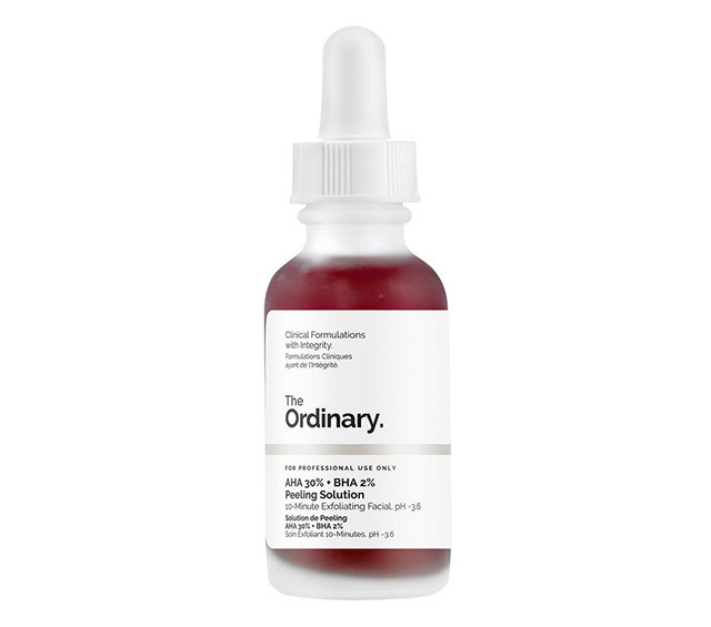 Best chemical exfoliator for oily skin: The Ordinary AHA 30% + BHA 2% Peeling Solution