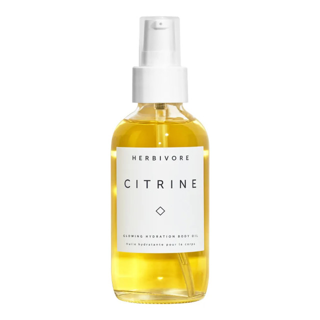 Best rosehip oil product: Herbivore Botanicals Citrine Glowing Hydration Body Oil