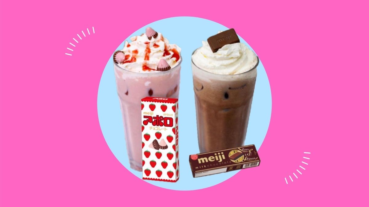 UCC partners with Meiji and launches a milk-chocolate and strawberry chocolate drink for February.