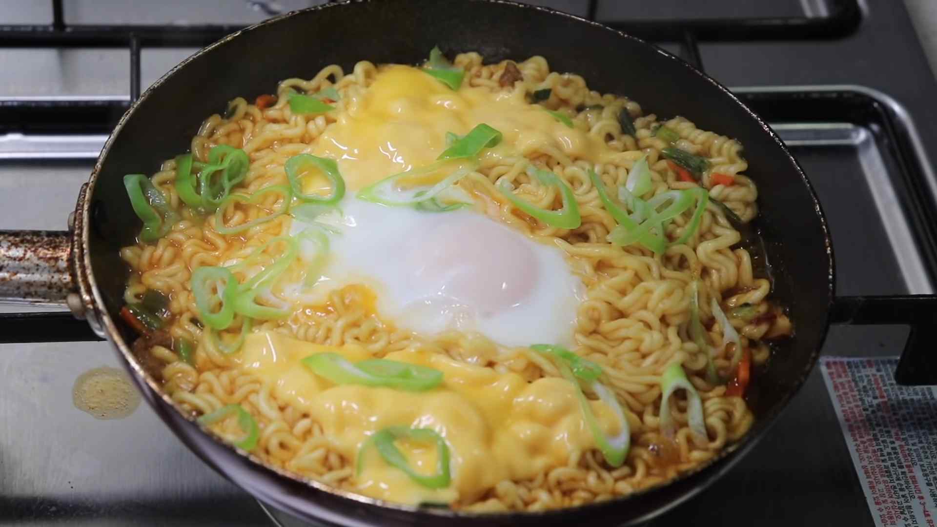 Ramen with egg and cheese 
