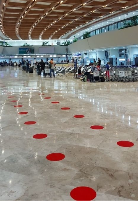 Travel in the new normal: Airport now has marks on the floor to ensure social distancing