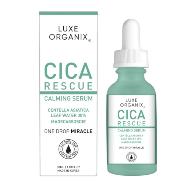 Fix damaged skin barrier: Luxe Organix Cica Rescue Calming Serum