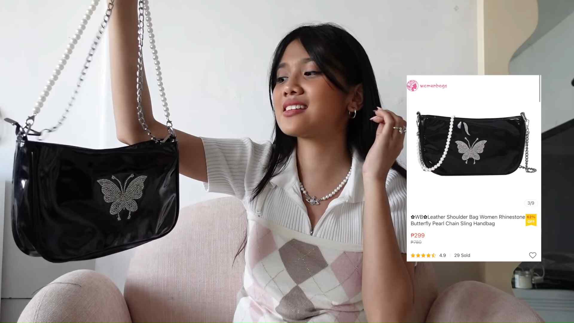Ashley Garcia's Bag Haul - shoulder bag with butterfly rhinestone detail