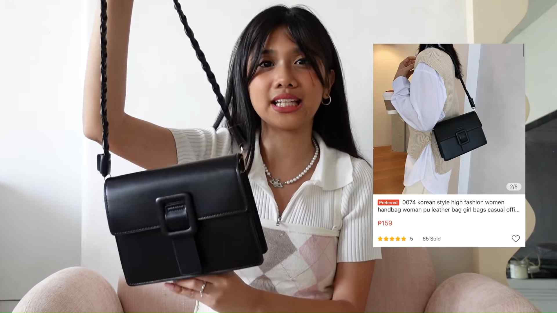 Ashley Garcia's Bag Haul - all-black shoulder bag
